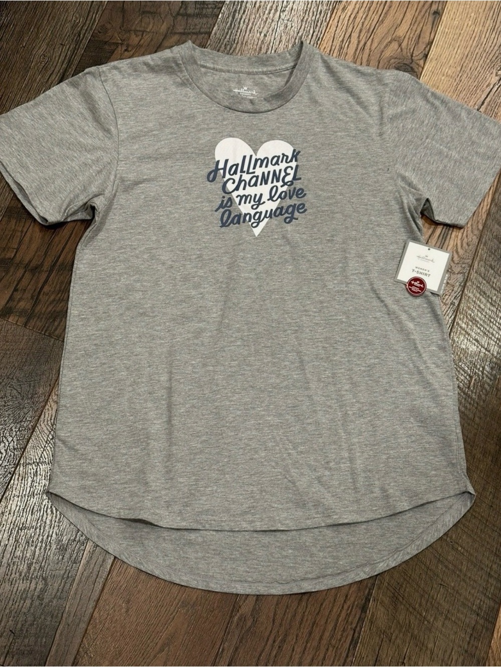Hallmark Gray Short Sleeve Tee with Heart Graphic T-shirt top size XXL new